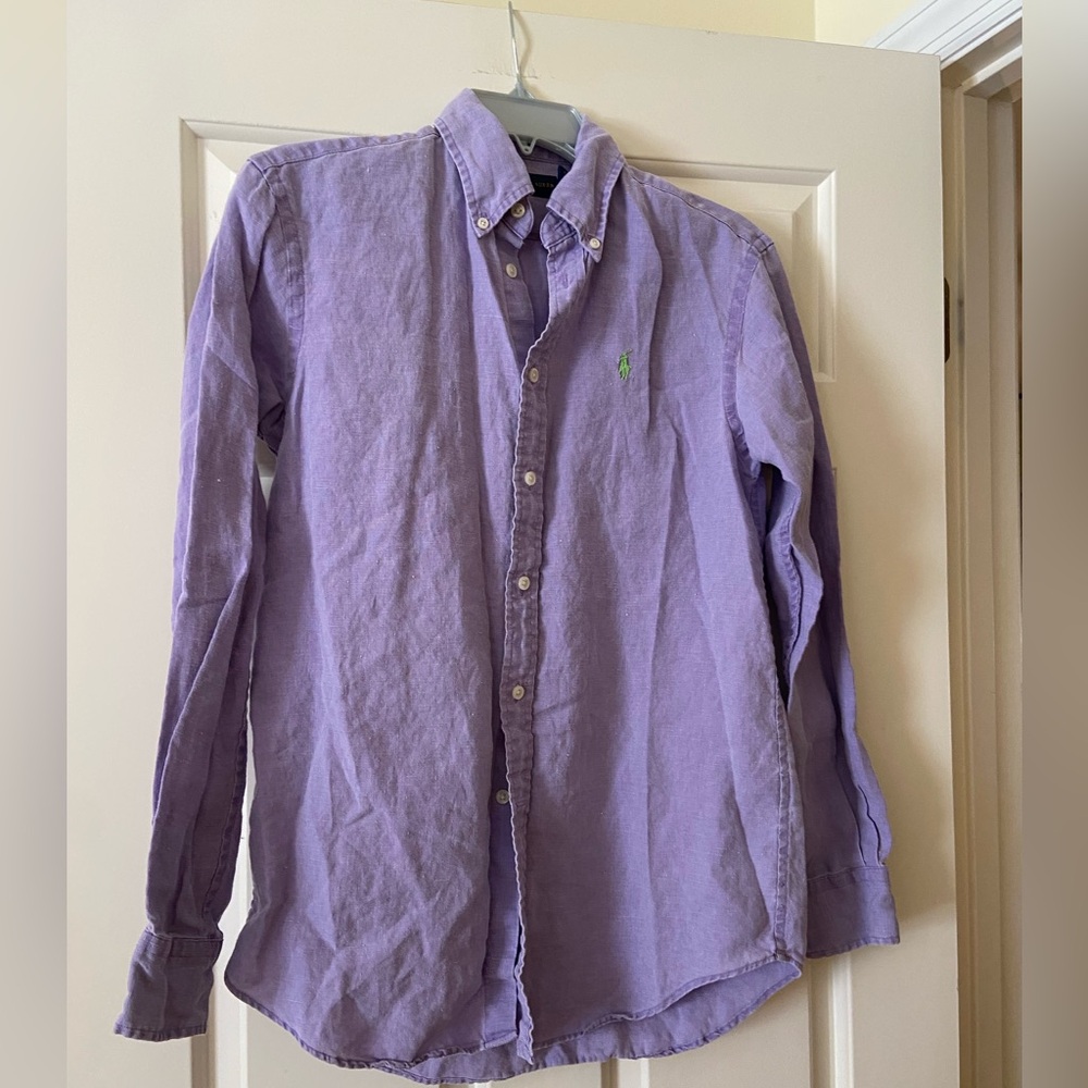 Men’s purple Oxford button down shirt